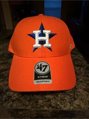 '47 Orange Houston Astros Hat with Navy & White Logo